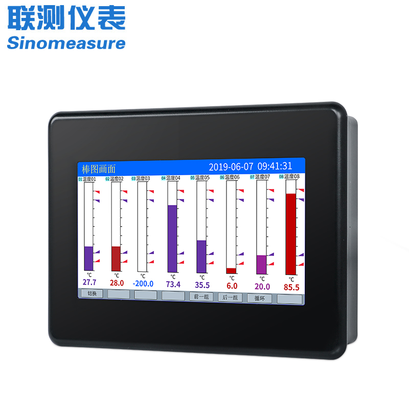 聯測-SIN-R7000C_(觸摸屏)1-8路可選_7英寸無紙記錄儀_溫度_壓力_多種參數